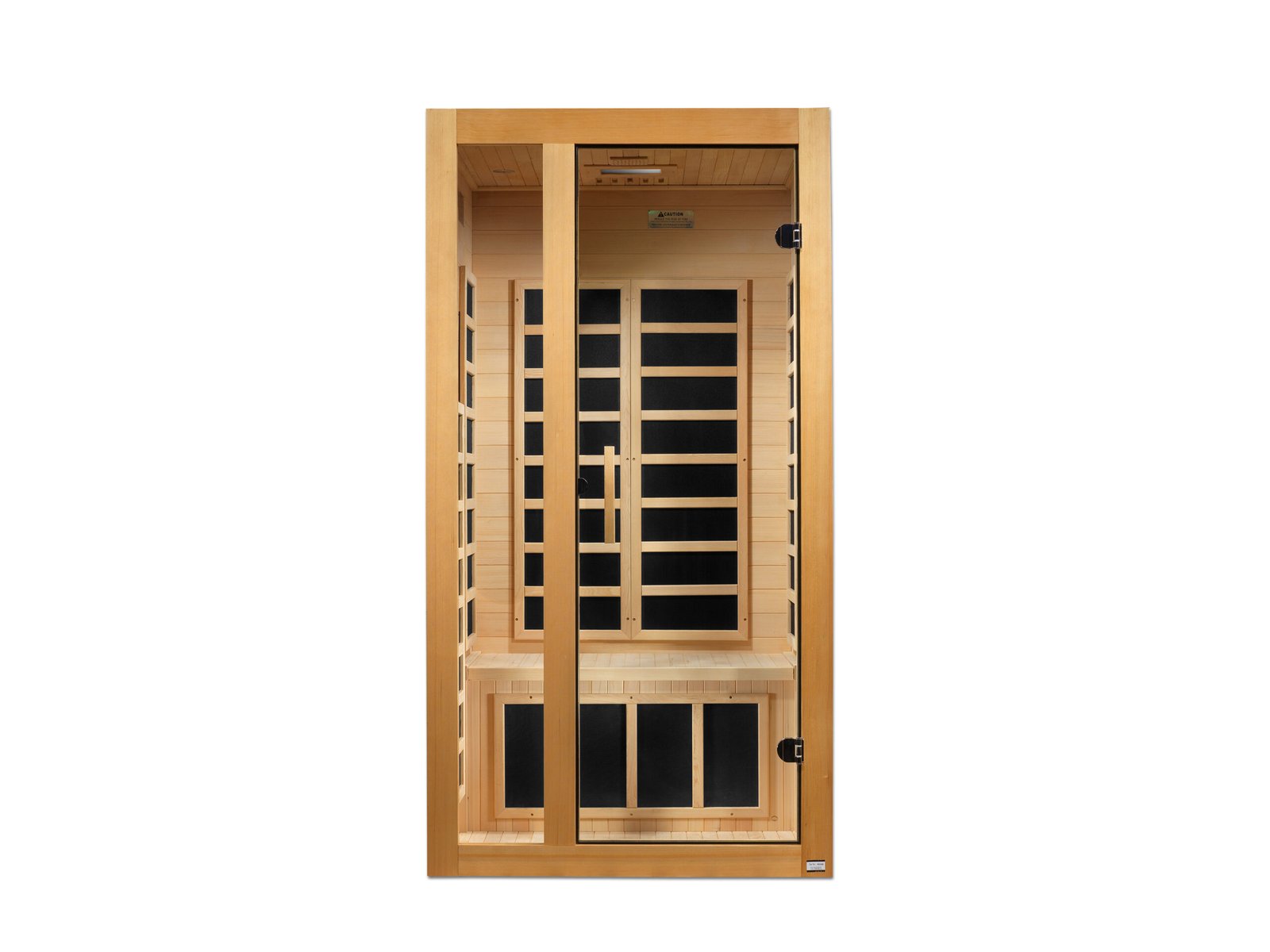 Dynamic Gracia 1–2 person low EMF infrared sauna with compact wood enclosure for residential wellness spaces