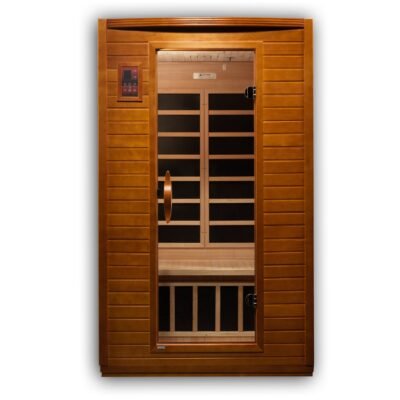 Dynamic Versailles 2-person low EMF infrared sauna with Canadian Hemlock wood and glass door design