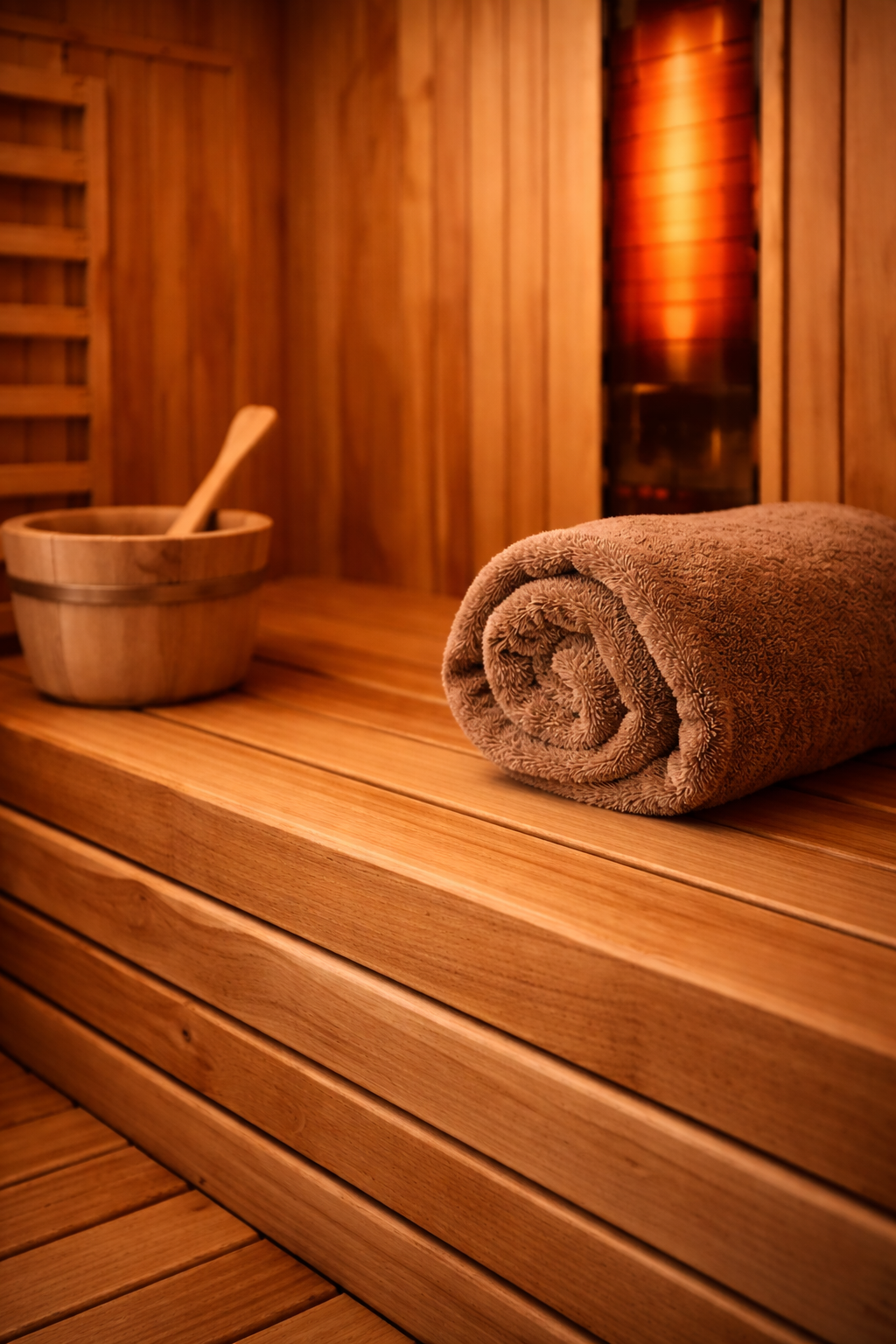 Canadian Hemlock Grain Inside an Infrared Sauna