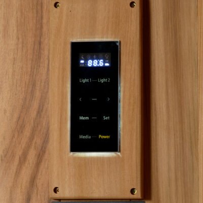 Copenhagen sauna with built-in controls