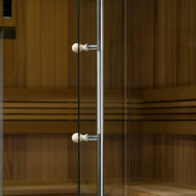 Osla sauna clear tempered glass door and backrest accent light