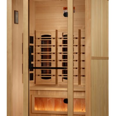 near zero EMF sauna with PureTech full spectrum heating panels inside