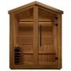 Kaarina outdoor sauna exterior with all-weather finish and barn-style roof