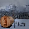Arosa barrel sauna outdoor profile in Pacific cedar