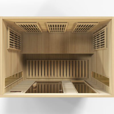 Overhead view of Maxxus 3-person infrared sauna
