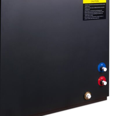 Cold plunge tub connection detail showing inlet and outlet ports for 0.8 to 1.0 HP chiller